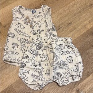 Old Navy Cream Sea Life Baby Henley